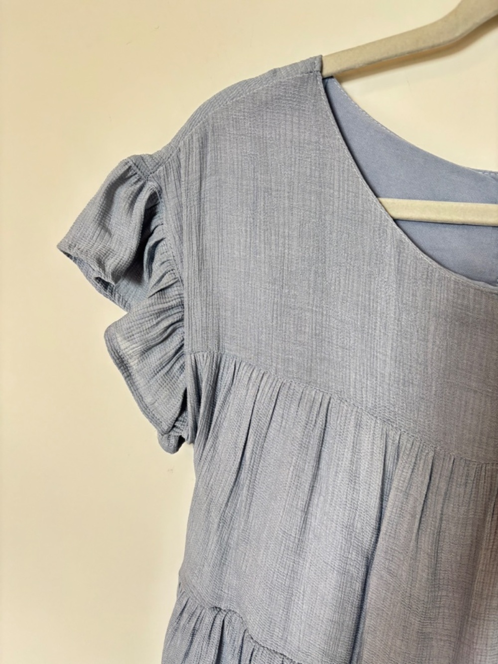 Blu Ivy Dress Tiered Ruffle Short Sleeve Small Blue NWT - Picture 6 of 12